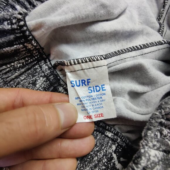 Vintage 'Surf Side' pleated faded black and white lightweight sweat pants - Picture 5 of 5